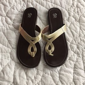 Gold Thong Sandals